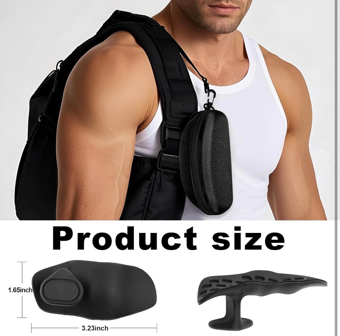 Fitgear Rubber Weight Lifting Grip for Men - Lifting Hook Straps for Gym Deadlifiting | Gym Gloves for Men Women Anti Slip Grip | Dumbbell Barbell Grip (Black)