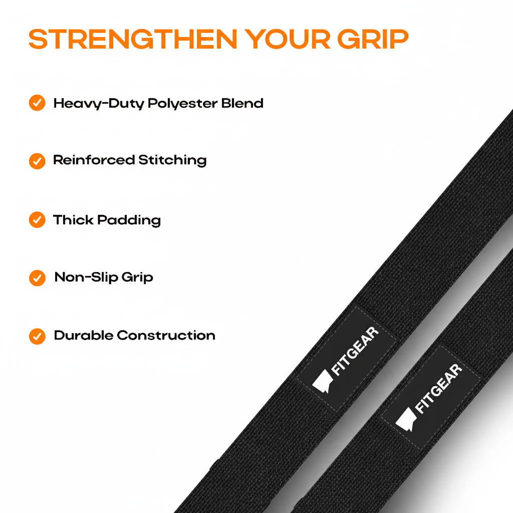 Fitgear Deadlift Straps | 1 Pair | Universal | Unisex
