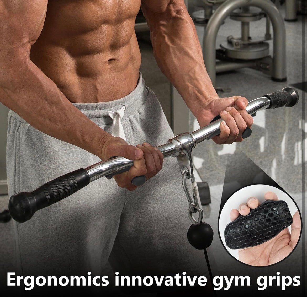Fitgear Rubber Weight Lifting Grip for Men - Lifting Hook Straps for Gym Deadlifiting | Gym Gloves for Men Women Anti Slip Grip | Dumbbell Barbell Grip (Black)