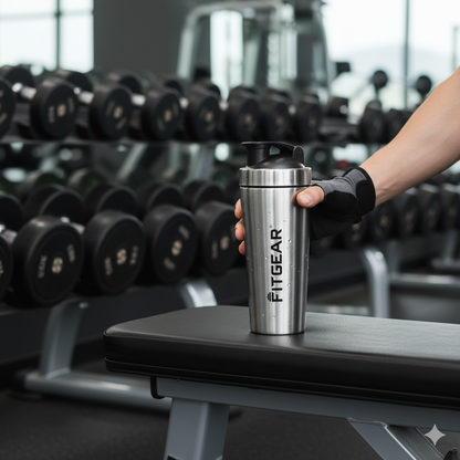 FITGEAR Stainless Steel Gym Shaker Bottle Shaker